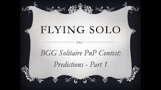 BGG Solitaire PnP Contest: Predictions Part 1
