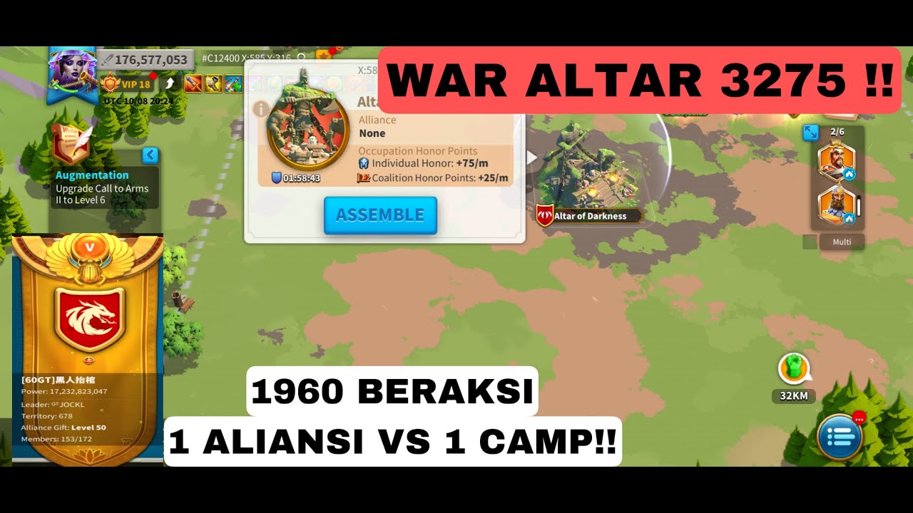 WAR ALTAR 3275 !! 1960 BERAKSI !!! 1 ALIANSI VS 1 CAMP IS REALLL RISE ...