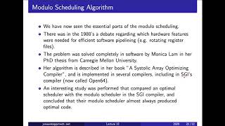 F12 / 8: Modulo scheduling in Open64 (level 3)