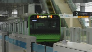 JR高輪ゲートウェイ駅から、京浜東北線快速大宮行きE233系1114A104宮サイと山手線外回り品川・渋谷方面行きE235系1139G39東トウが発車！