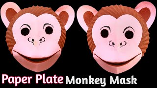 Paper Plate Monkey Mask. Monkey Costume. Monkey Craft Animal Mask. #schoolcraft #monkeyMask