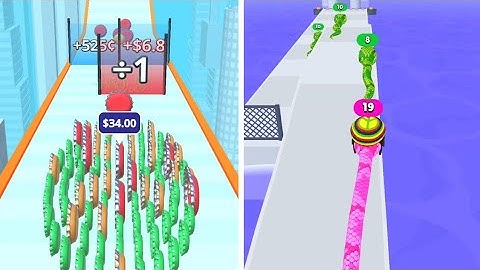 ➡️ Snake Run 🆚️ Coin Rush ! Satisfying and Relaxing ASMR  Games