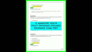 Insurance Exam Prep - 12 Mandatory Health Policy Provisions Explained for Exam Success Guide 2026.