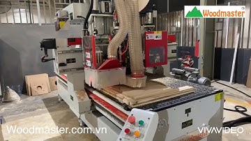 [ Woodmaster ] Máy cnc router 1 đầu thay dao + khoan 5 mặt