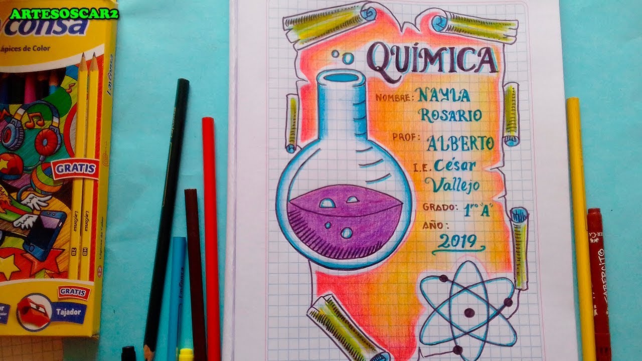 Caratula Para Cuaderno De QuÍmica FÁcil You Tube Youtube