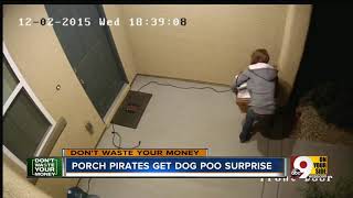 Family fights porch pirates with box of dog poo