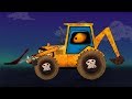 Backhoe loader formation and uses for kids and toddlers cartoon for kids about cars