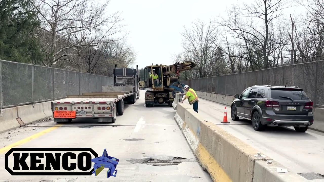 Quick Placement of Barrier Wall by Strongstown B&K - Kenco