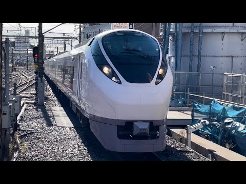 E657系K19編成が松戸駅を警笛を鳴らしながら高速通過するシーン！