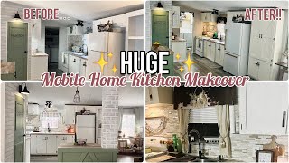 ✨HUGE MOBILE HOME KITCHEN MAKEOVER #mobilehomeliving #homeupdates #kitchenmakeover