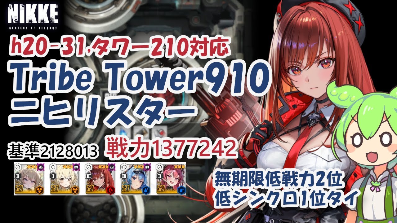 NIKKE] Tribe Tower 910 (Strength 1377242) Nihilistar ※Zundamon