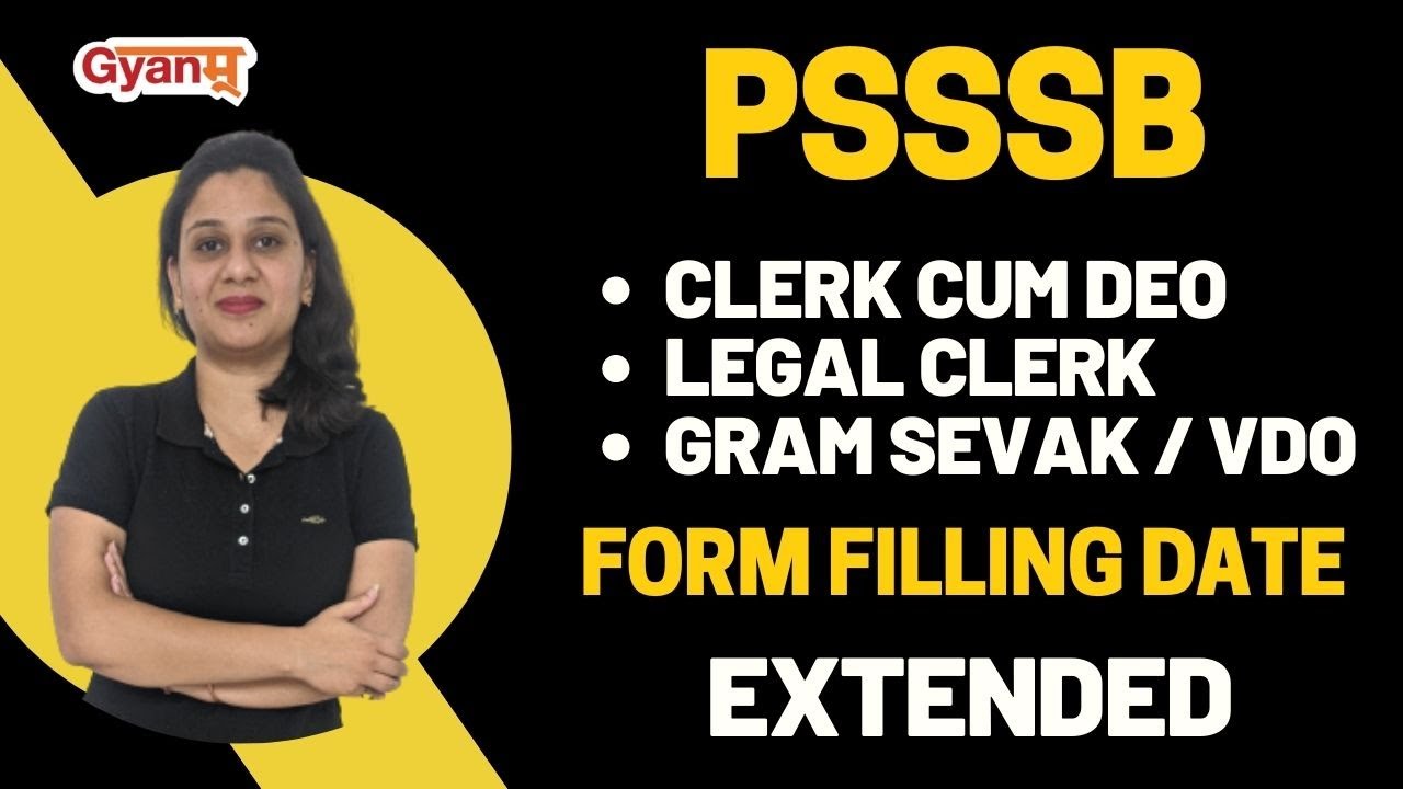 PSSSB Recruitment 2022 Clerk Cum DEO, Legal Clerk Form Fill UP