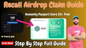 Recall Airdrop Claim Guide | Humanity Passport Score 20+ Free | AQIBAIRDROP Urdu/Hindi
