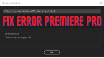 How to fix the file format not supported in premiere pro