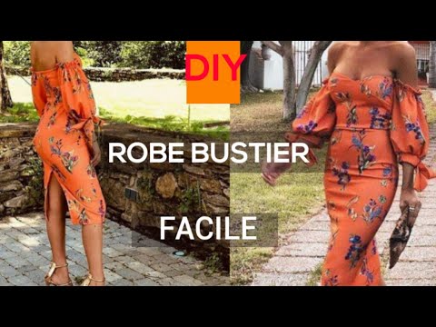 DIY : PATRON FACILE ROBE BUSTIER AVEC  MANCHE FANTAISIE.  PATRONNAGE DÉTAILLÉ. Le monde de clealys.