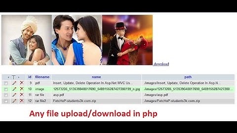 Any file upload/download in php(pdf file,rar file,mp3 file,image file, etc.)