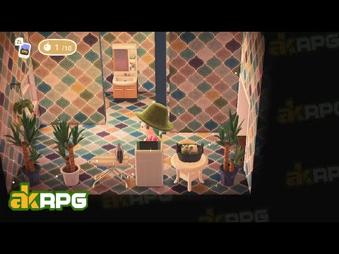 Italian-style ACNH Retro Bathroom Design- Best Bathroom Design Ideas In Animal Crossing New Horizons