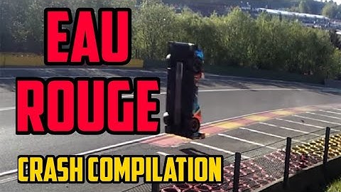 Eau Rouge crash compilation
