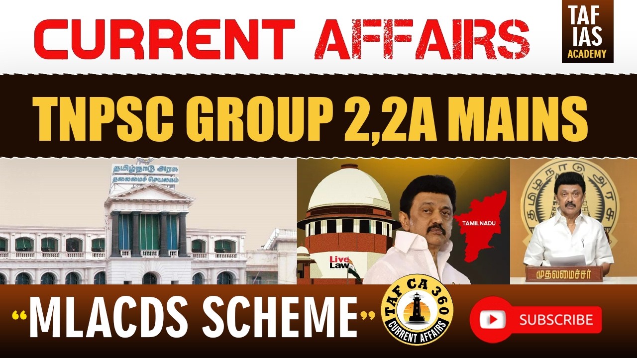 CURRENT AFFAIRS | MLACDS SCHEME | KEERTHANA MAM | TAF