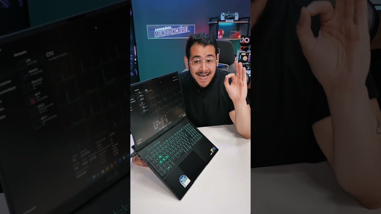 Intel Core i7 14650HX com 16 núcleos, 24 threads e 5.2 GHz. Potência nível desktop no TUF F16 2025