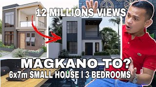 SMALL HOUSE DESIGN (6m x 7m)  MAGKANO TO? WITH 3 BEDROOMS