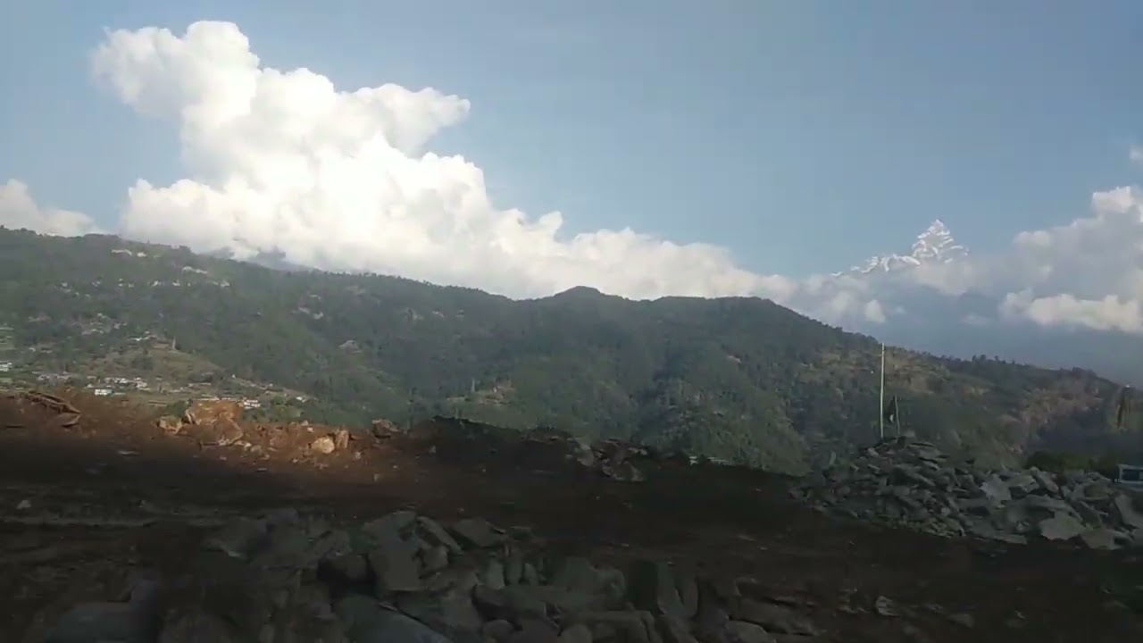 Machhapuchree view with forest.