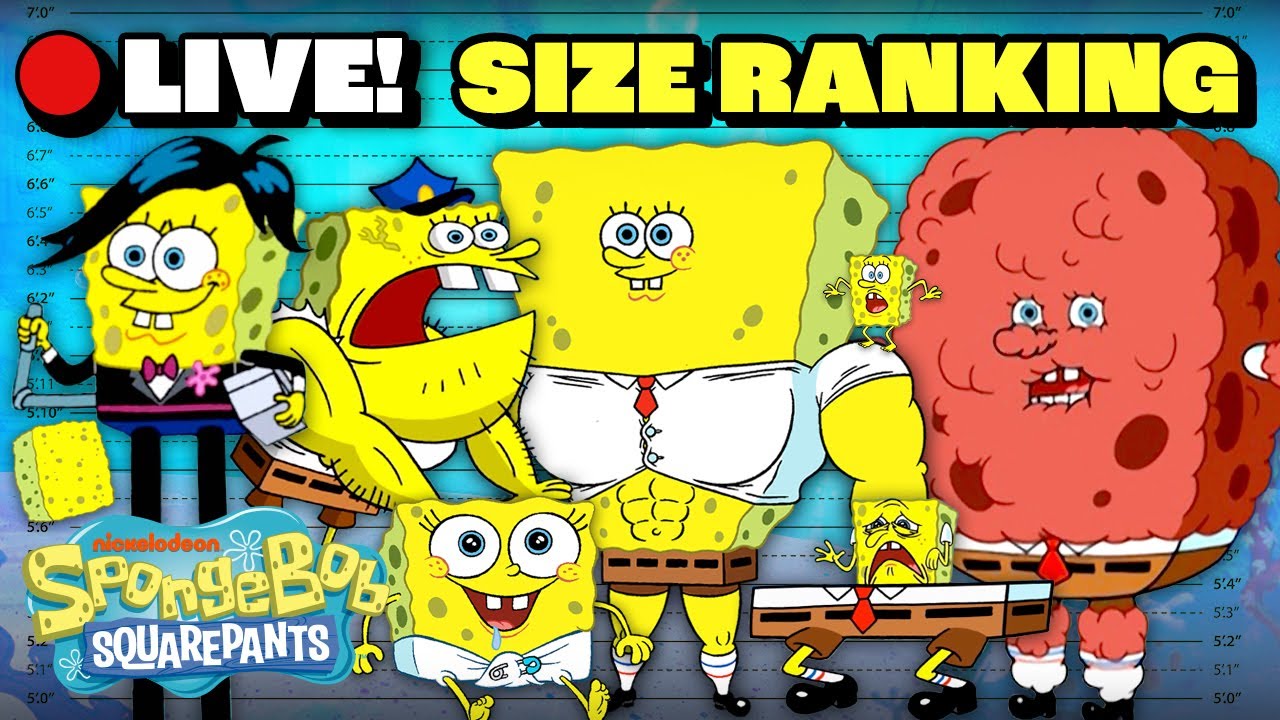 🔴LIVE: SpongeBob Size Ranking MARATHON! 📈 | SpongeBob
