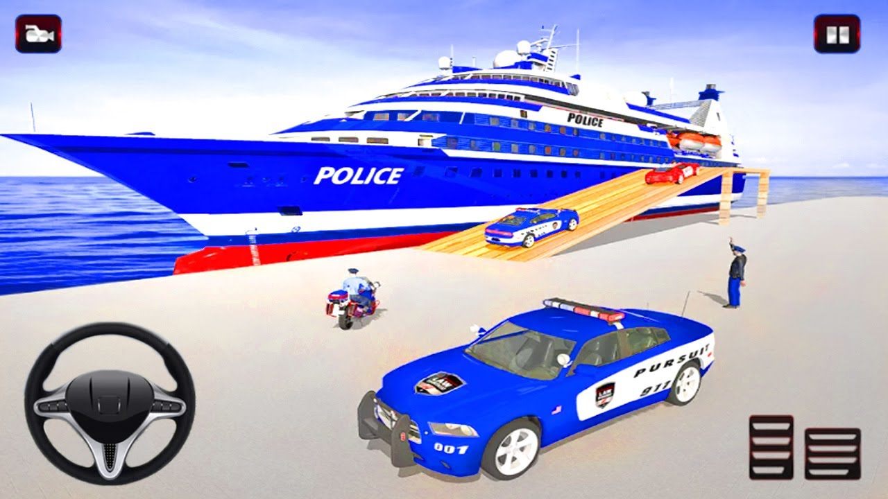 Police Bike Transport Truck Cargo Ship Transport - Android Gameplay