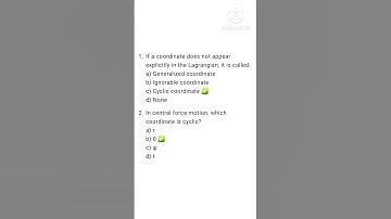 #PGTRB #PHYSICS #Unit2  Cyclic Coordinates #classical mechanics #important points ##newsyllubus2025