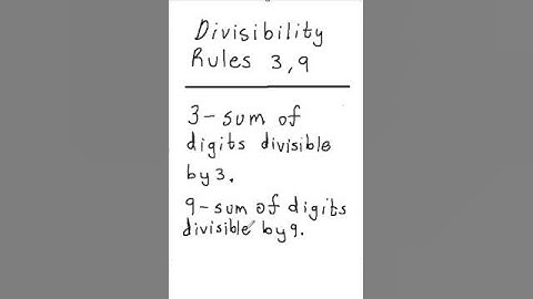 Math Tricks Short: Learn Divisibility Rules For 3 and 9. #shorts