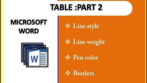 MS WORD TABLE: PART-2