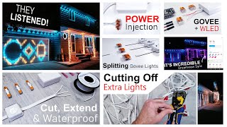 Setup, Cut, Splice, Split, Extend, Waterproof, Power Inject, WLED, Govee Permanent Outdoor Lights