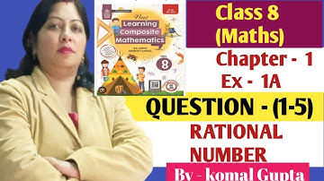 Ex-1A Q.(1-5) Ch-1👉 Class 8 Rational numbers schand composite mathematics 💯🔥
