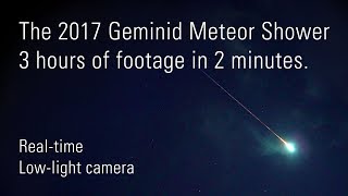 2017 Geminid 3 hours of meteors in 2 minutes