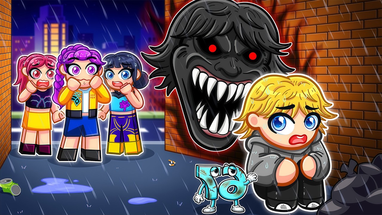 ¡El Niño 67 ABANDONADO es ADOPTADO por Huntrix en Roblox! | Kpop Demon Hunters