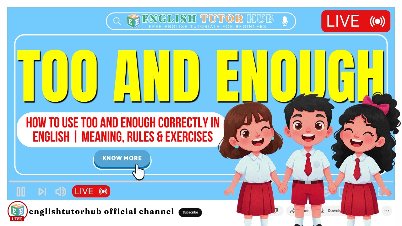 How to Use TOO and ENOUGH Correctly in English | Meaning, Rules ...