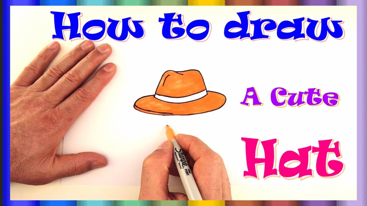 How to draw a hat cute & easy way for kids - YouTube