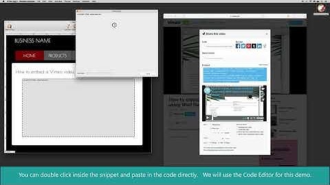 Embed Vimeo video into your website using HTML Snippet | HTML Egg 2 for Mac Tutorial