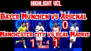 HIGHLIGHT LIGA CHAMPIONS || MANCHESTER CITY VS REAL MADRID || BAYERN MUNCHEN VS ARSENAL.