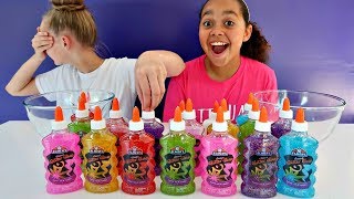 3 colors of glue slime challenge