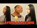 LAYING A WIG W/ NO WIG CAP OR BLEACHED KNOTS | Human Hair Lace Wig | TayPancakes