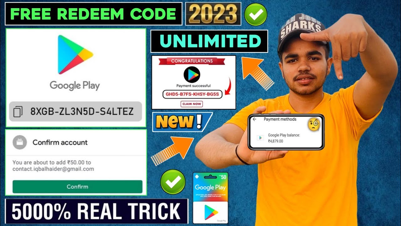 Free Google Play Gift Card रिडीम code 2023 - free ₹100