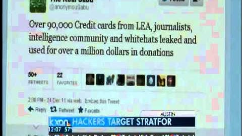 Stratfor hacked, bank accounts targeted - Noon news
