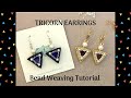 Tricorn Earrings using mosaic tiles from Beebeecraft.com | Beading tutorial | Peyote stitch earrings