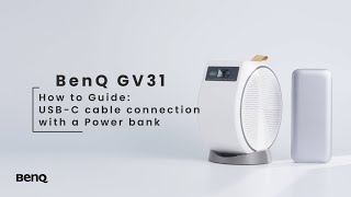 BenQ GV31 Portable Ceiling Projector | How to charge with power bank via USB-C