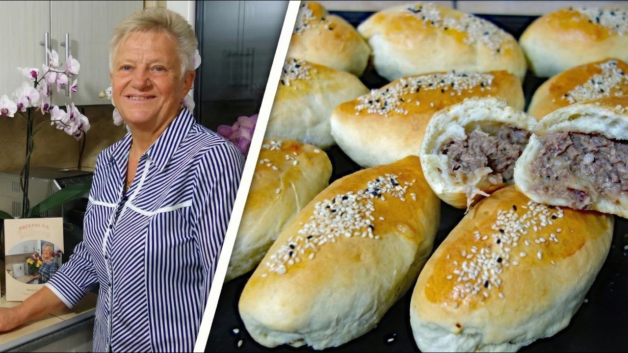 Bułki drożdżowe z mięsem z rosołu — puszyste bułki z farszem mięsnym