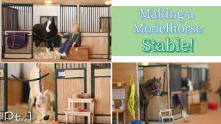 Making a Model Horse Stable! Part 1  Miniature Schleich Barn Tutorial