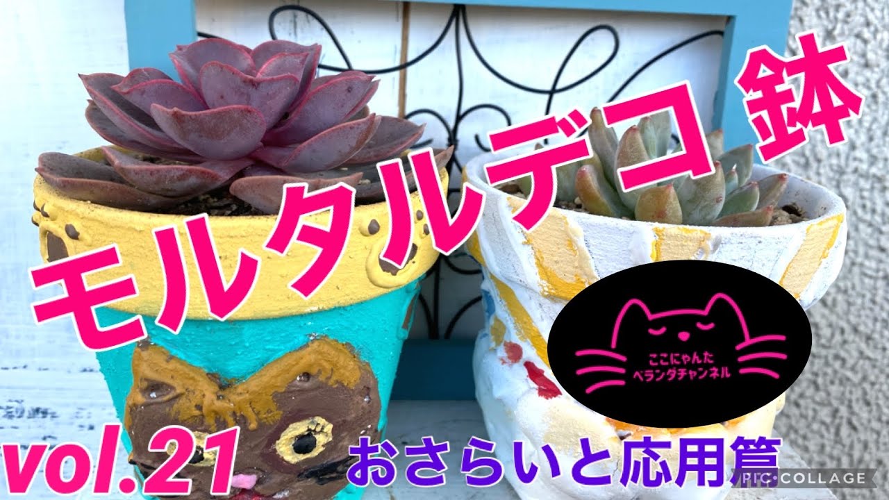 モルタルデコ 鉢】【インスタントセメント】ここにゃんたベランダ