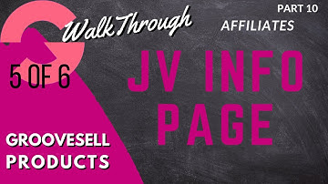 [GrooveFunnels WalkThrough] GrooveSell: Products (Affiliates - JV Affiliate Information Page)
