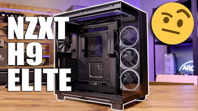 NZXT H9 Elite Dual-Chamber ATX Mid-Tower PC Case, Unique Glass Panel,  Intuitive Cable Mgt, 360mm Radiators & 10x120mm Fans Support, Built-in RGB  & Fan